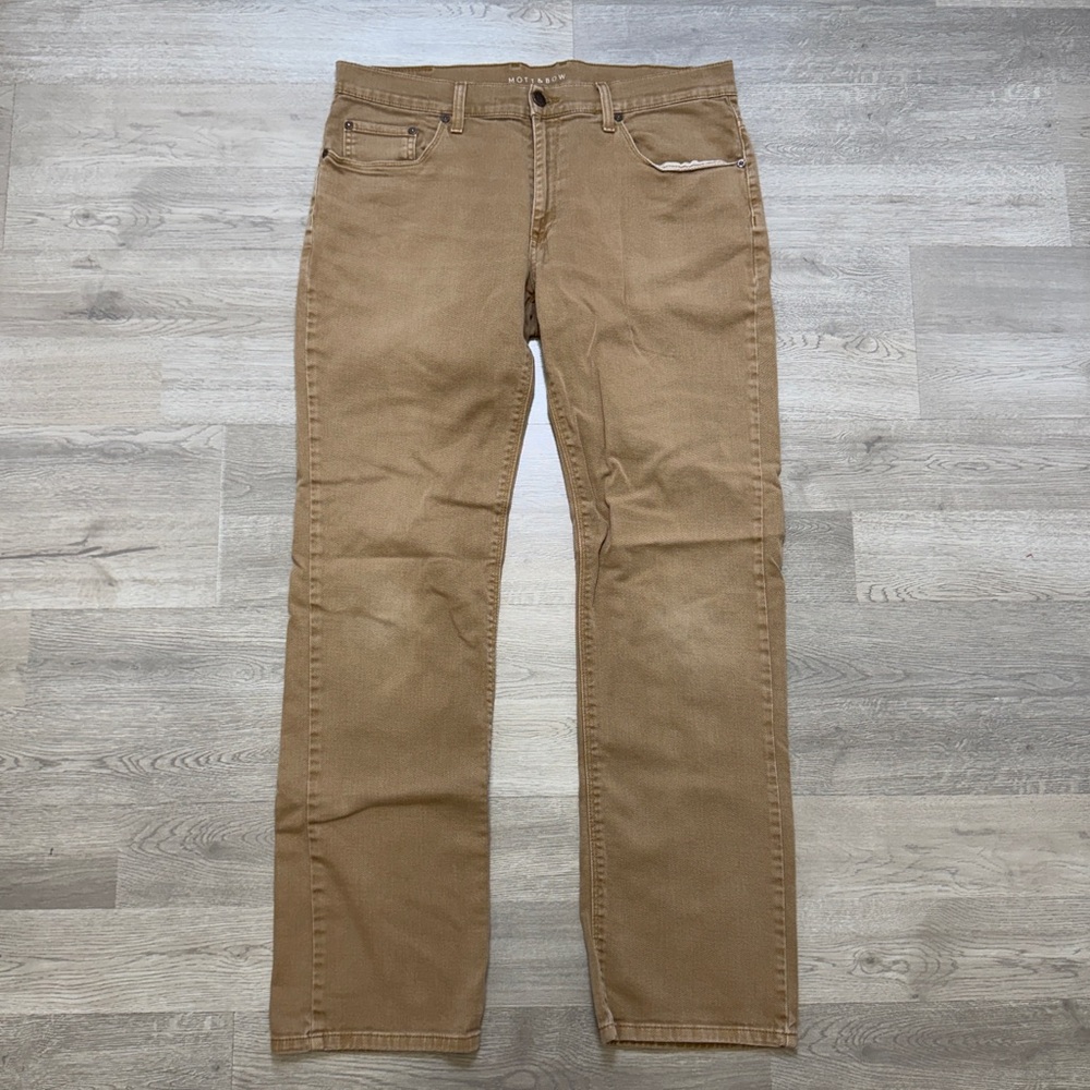 Mott & Bow Men Jeans Size 36/34 STRAIGHT Brown Wash